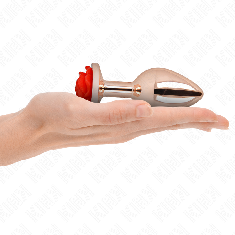 KINK – PLUG ANAL ORO ROSADO ROJA - Artículos BDSM - El Arte del Placer
