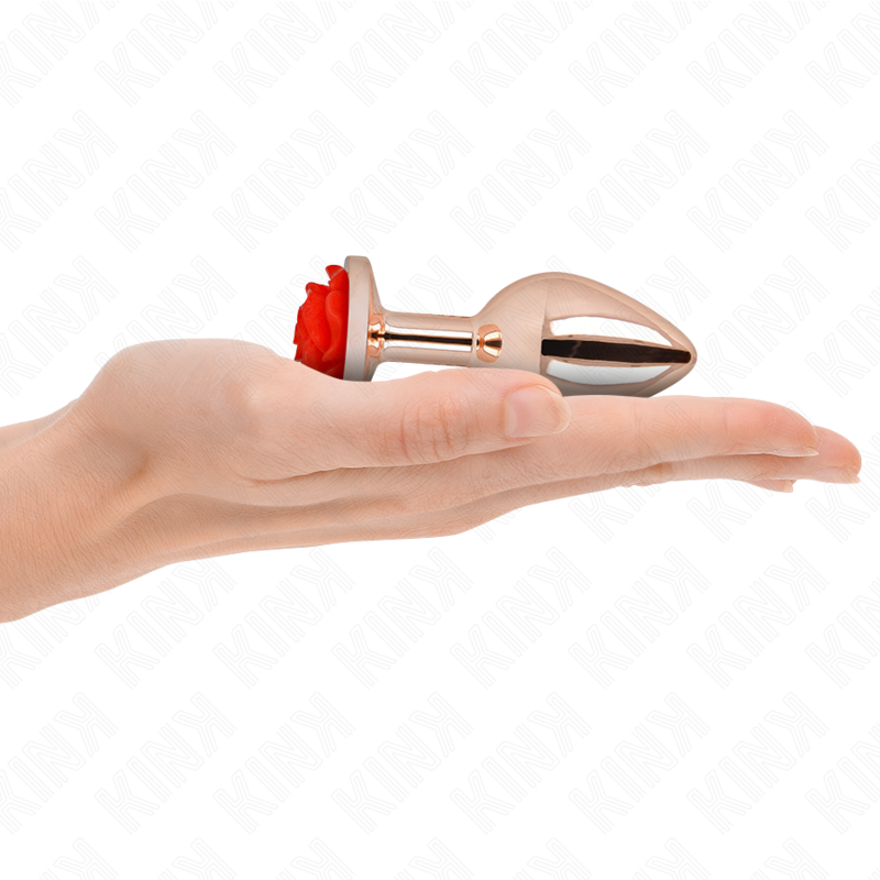 KINK – PLUG ANAL ORO ROSADO ROJA - Artículos BDSM - El Arte del Placer