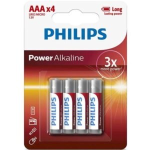 PHILIPS - POWER ALKALINE PILA AAA LR03 BLISTER*4 - ARTÍCULOS VARIOS - El Arte del Placer