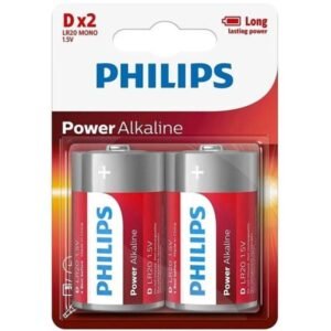 PHILIPS – POWER ALKALINE PILA D LR20 BLISTER*2 - ARTÍCULOS VARIOS - El Arte del Placer