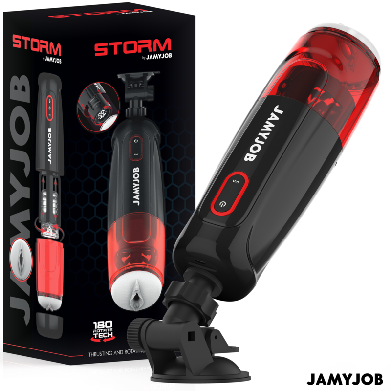 JAMYJOB - STORM MASTURBADOR VAGINA AUTOMÁTICO 10 MODOS ROTACIÓN Y EMPUJE - JUGUETES BIENESTAR - El Arte del Placer