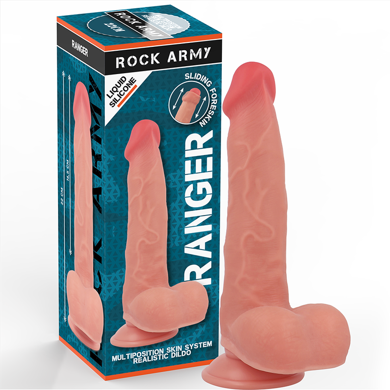 ROCKARMY - RANGER DILDO REALISTA DUAL DENSITY LIQUID SILICONE 22 CM -O- 3.6 CM - Dildos sin Vibración - El Arte del Pla…