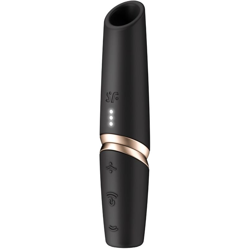 SATISFYER - PERFECT KISS ESTIMULADOR CLÍTORIS POR ONDAS NEGRO / DORADO - Estimuladores - El Arte del Placer