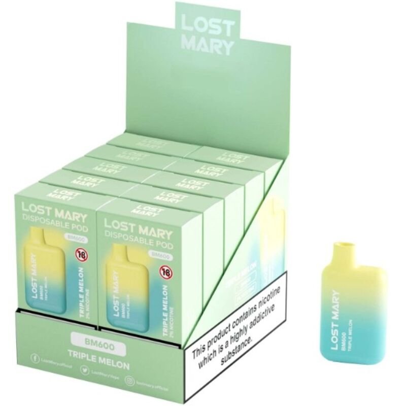 LOST MARY - BM600 VAPER NICOTINA 2% DESECHABLE SABOR TRIPLE MELÓN - ARTÍCULOS VARIOS - El Arte del Placer