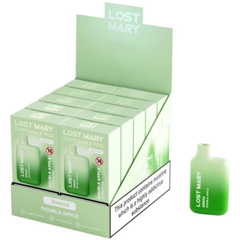 LOST MARY - BM600 VAPER NICOTINA 2% DESECHABLE SABOR DOBLE MANZANA - ARTÍCULOS VARIOS - El Arte del Placer