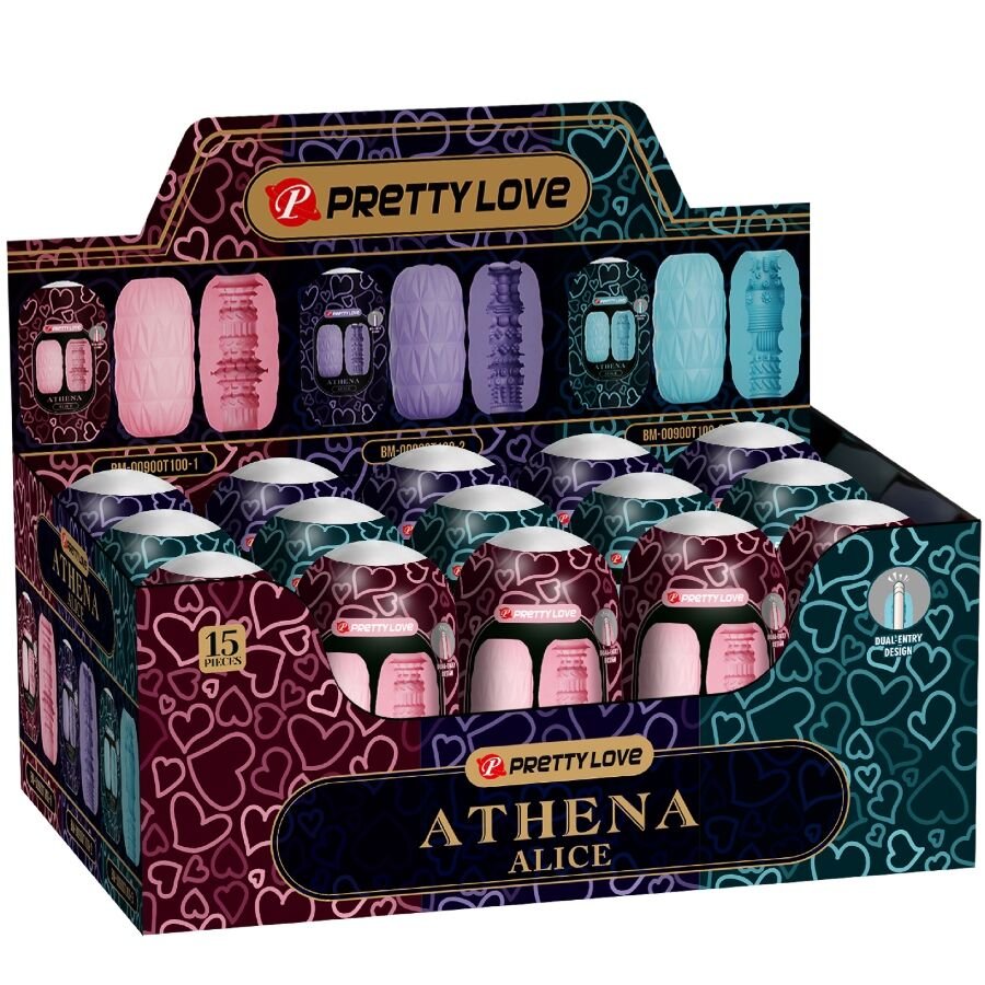 PRETTY LOVE - ATHENA ALICE PACK 15 MASTURBADORES MASCULINOS VARIOS - JUGUETES BIENESTAR - El Arte del Placer
