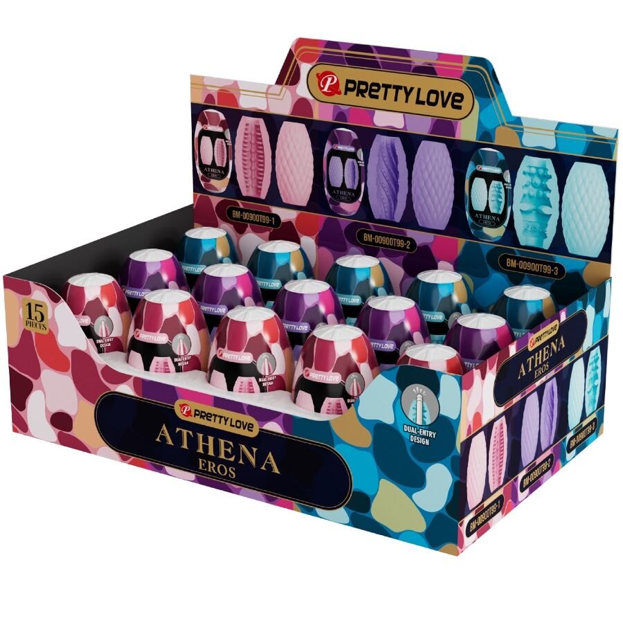 PRETTY LOVE - ATHENA EROS PACK 15 MASTURBADORES MASCULINOS VARIOS - JUGUETES BIENESTAR - El Arte del Placer