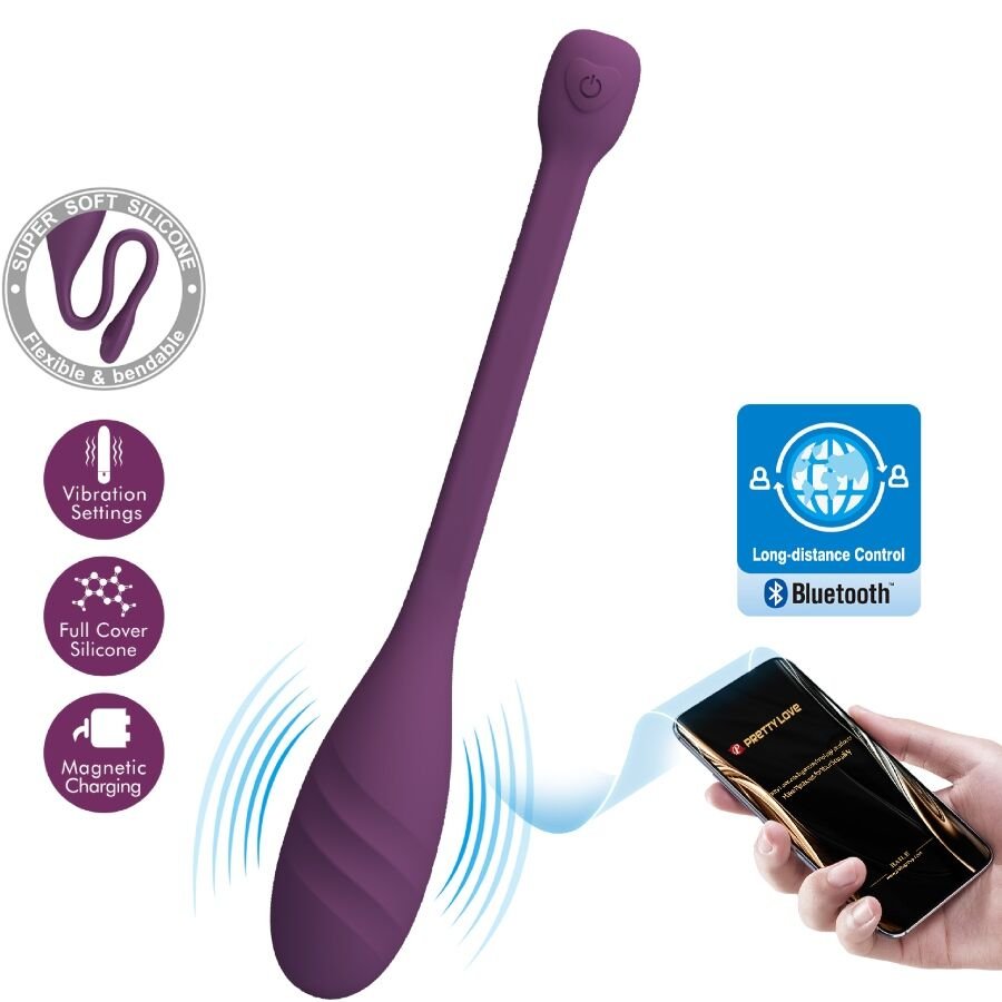 PRETTY LOVE - LEVIATHAN VIBRADOR CONTROLADO POR APP MORADO - JUGUETES BIENESTAR - El Arte del Placer