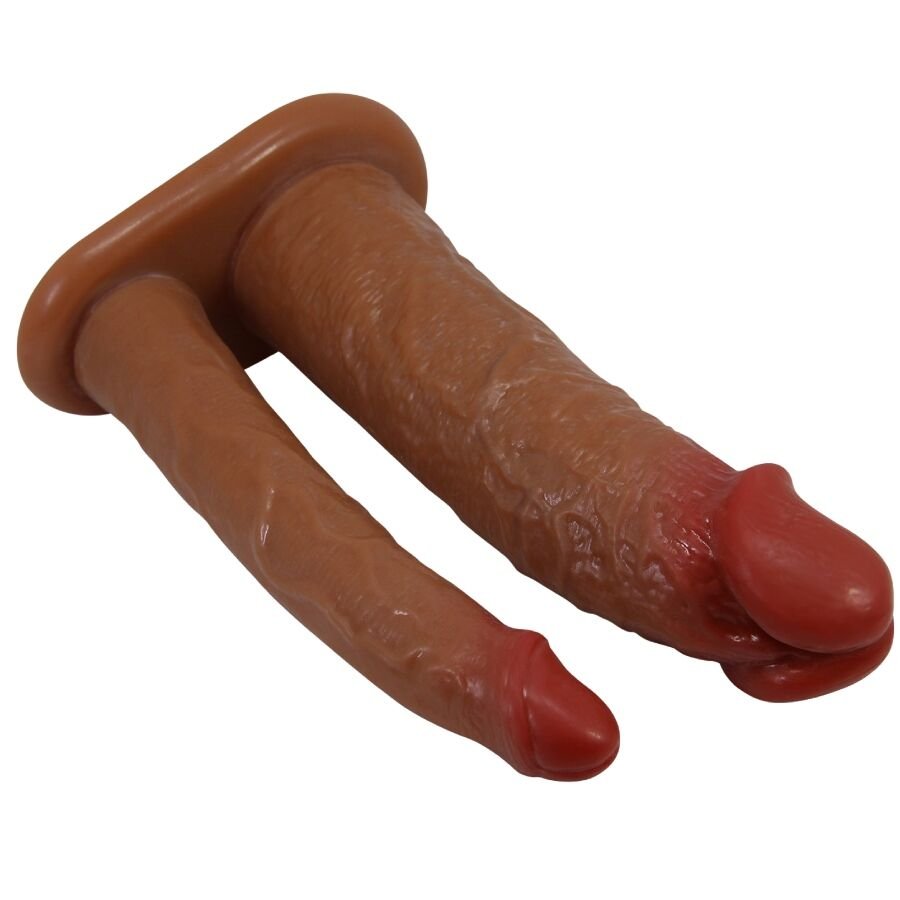 PRETTY LOVE - YAIRON FUNDA PARA PENE DOBLE CON EXTENSIÓN DE 4 CM MULATO - Accesorios para el pene - El Arte del Placer