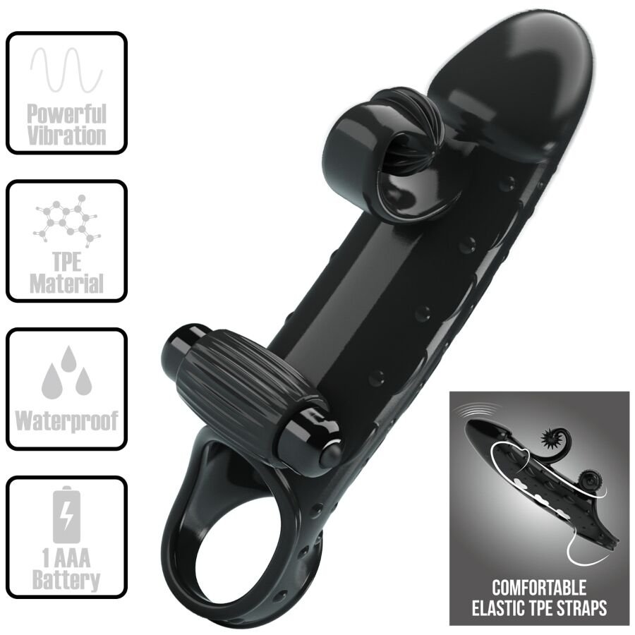ROMANCE - FUNDA PARA PENE CON VIBRACIÓN NEGRO - Accesorios para el pene - El Arte del Placer