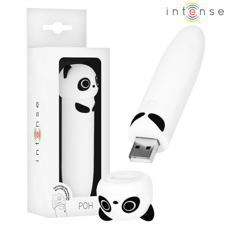 INTENSE - POH BALA VIBRADORA PANDA RECARGABLE USB 10 X 2.2 CM - Balas vibradoras - El Arte del Placer