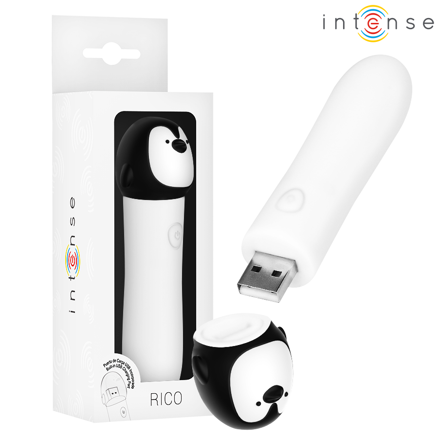 INTENSE - RICO BALA VIBRADORA PINGÜINO RECARGABLE USB 10 X 2.2 CM - Balas vibradoras - El Arte del Placer