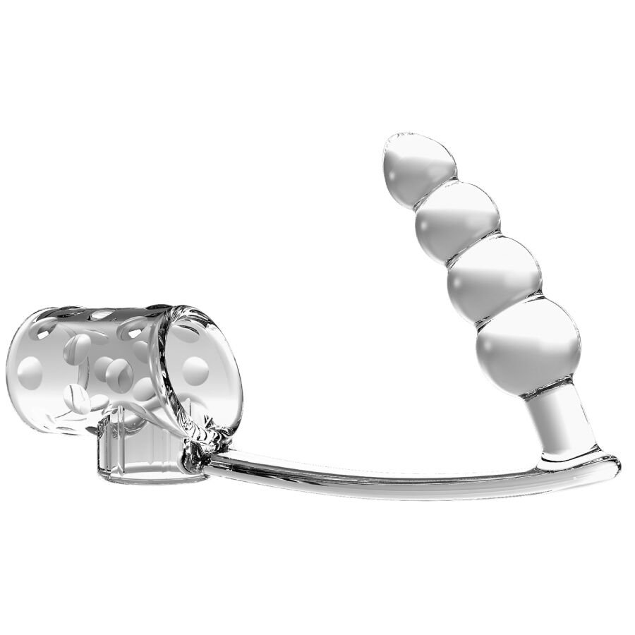 PRETTY LOVE - FUNDA PARA PENE CON PLUG ANAL TRANSPARENTE - Accesorios para el pene - El Arte del Placer