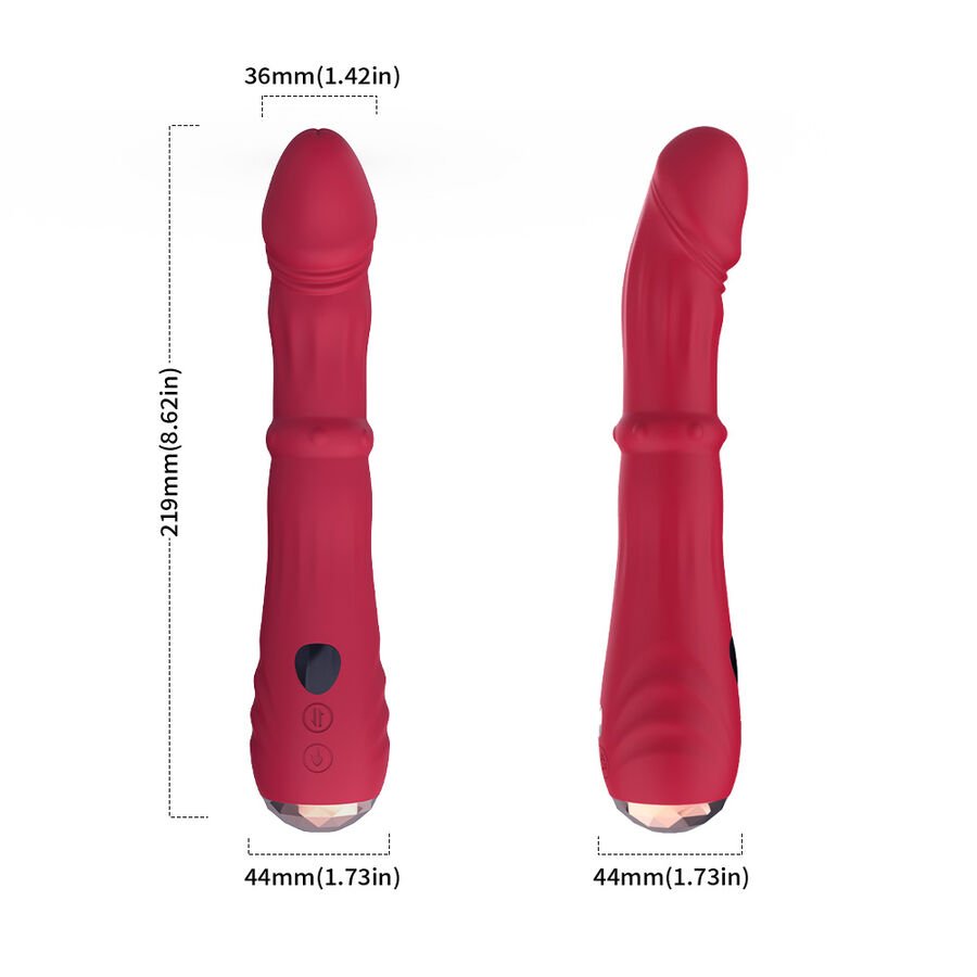 ARMONY - DILDO VIBRADOR ESTIMULADOR PUNTO A TERMOAJUSTABLE ROJO - JUGUETES BIENESTAR - El Arte del Placer