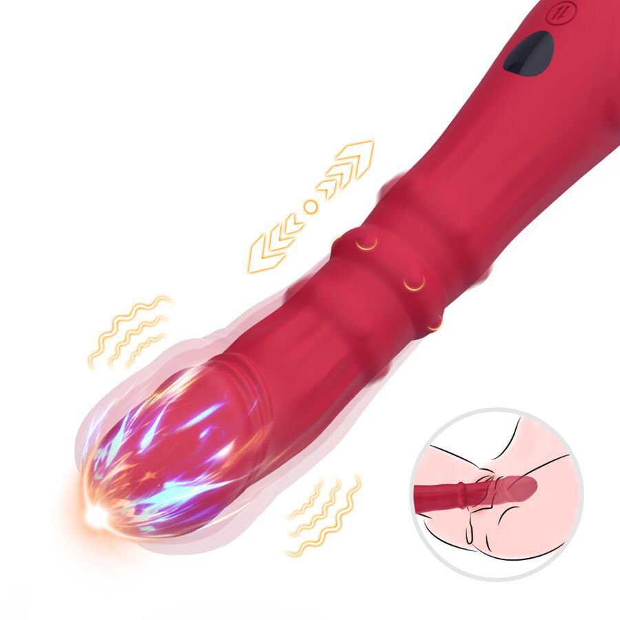ARMONY - DILDO VIBRADOR ESTIMULADOR PUNTO A TERMOAJUSTABLE ROJO - JUGUETES BIENESTAR - El Arte del Placer