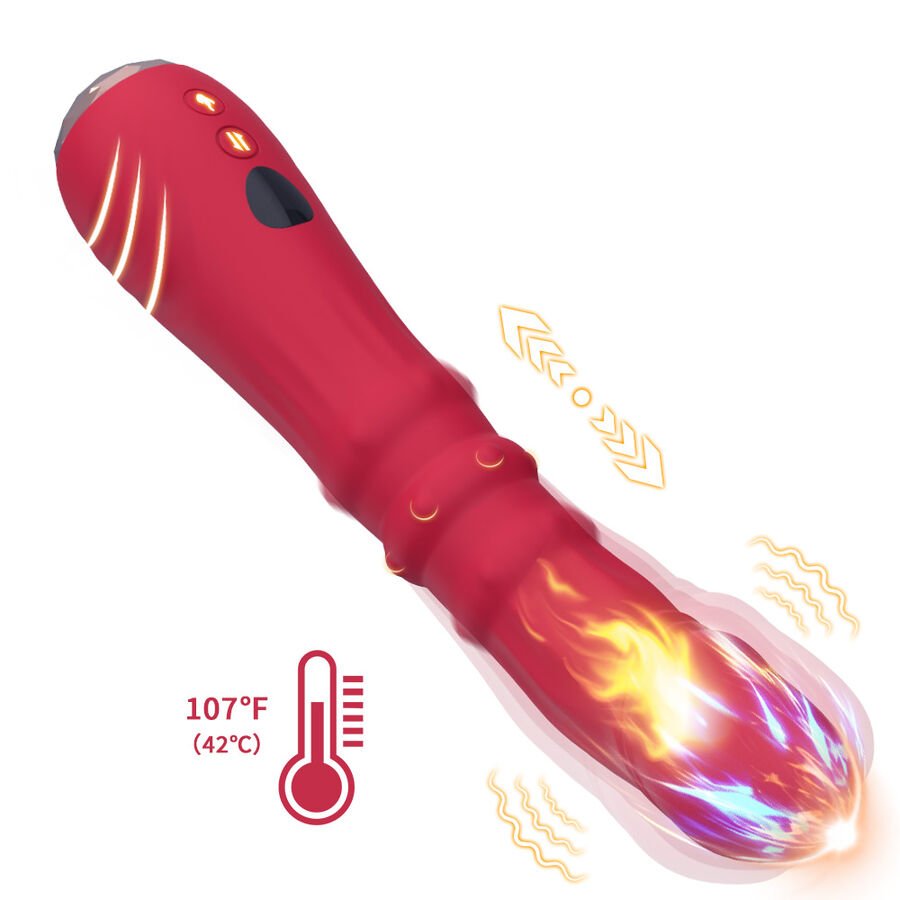ARMONY - DILDO VIBRADOR ESTIMULADOR PUNTO A TERMOAJUSTABLE ROJO - JUGUETES BIENESTAR - El Arte del Placer