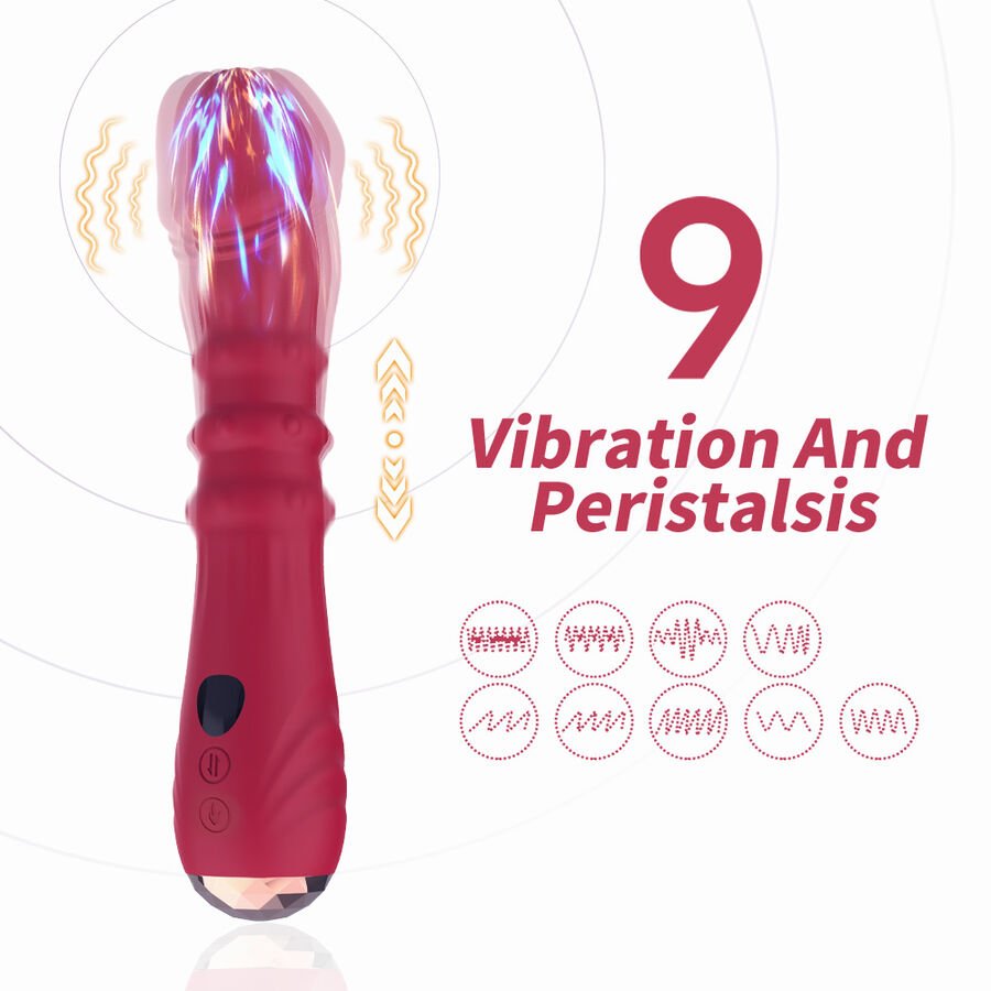 ARMONY - DILDO VIBRADOR ESTIMULADOR PUNTO A TERMOAJUSTABLE ROJO - JUGUETES BIENESTAR - El Arte del Placer