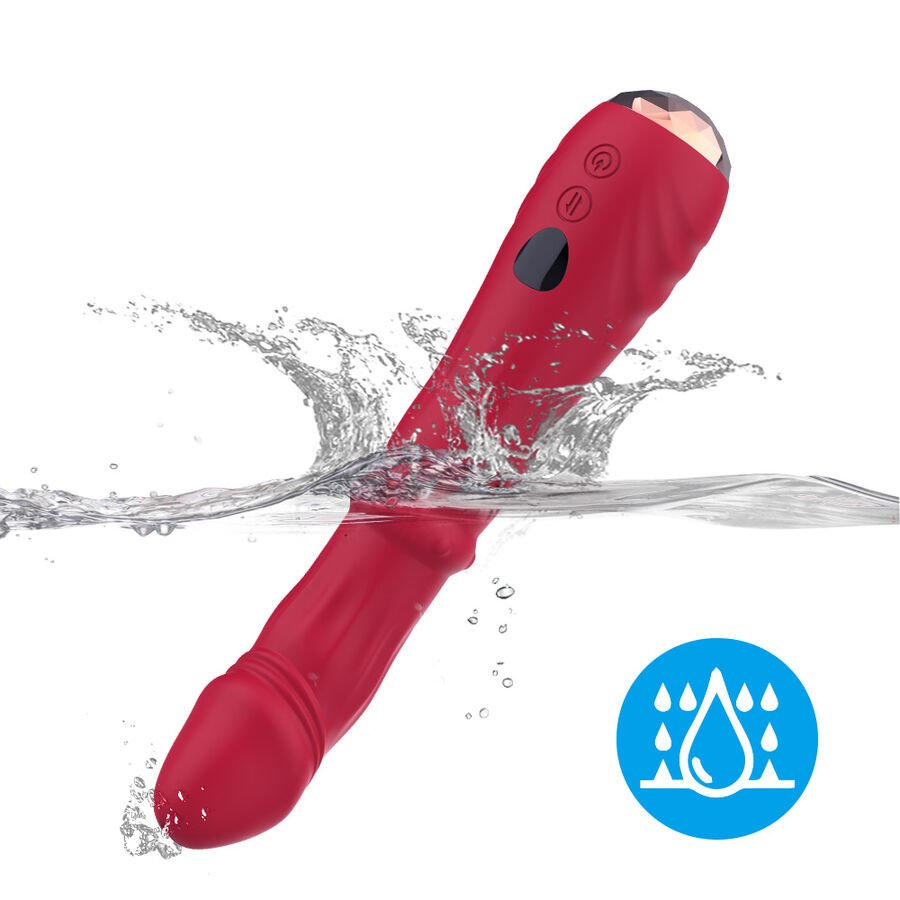 ARMONY - DILDO VIBRADOR ESTIMULADOR PUNTO A TERMOAJUSTABLE ROJO - JUGUETES BIENESTAR - El Arte del Placer