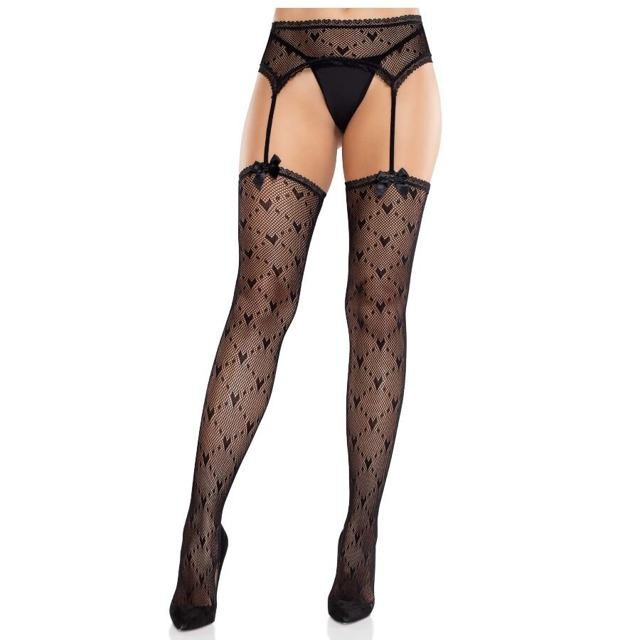 LEG AVENUE – MEDIAS DE CORAZÓN CON LIGAS