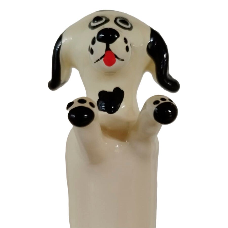 CONDOMERIE - PRESERVATIVO DECORATIVO PINTADO A MANO PERRO BLANCO FELIZ XL - PRESERVATIVOS - El Arte del Placer