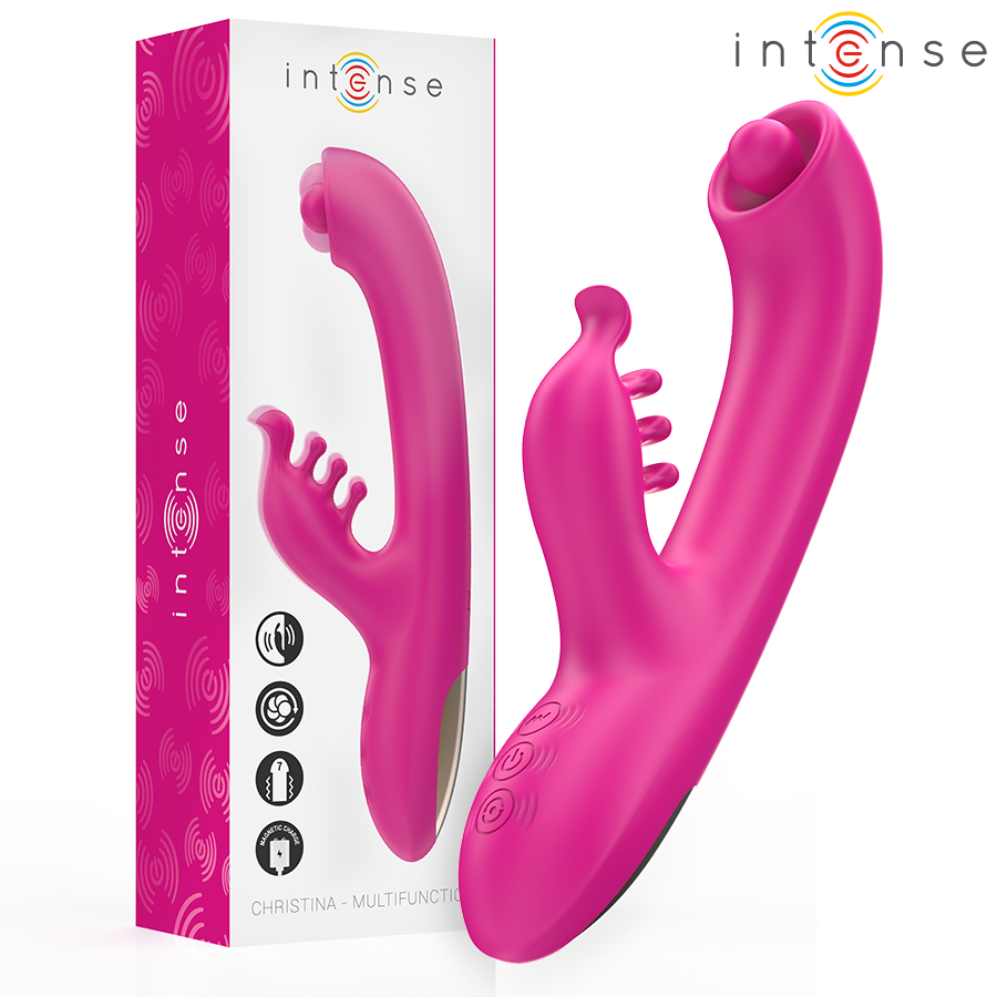 INTENSE - CHRISTINA VIBRADOR MULTIFUNCIÓN RABBIT 22.5 CM ROSA - JUGUETES BIENESTAR - El Arte del Placer