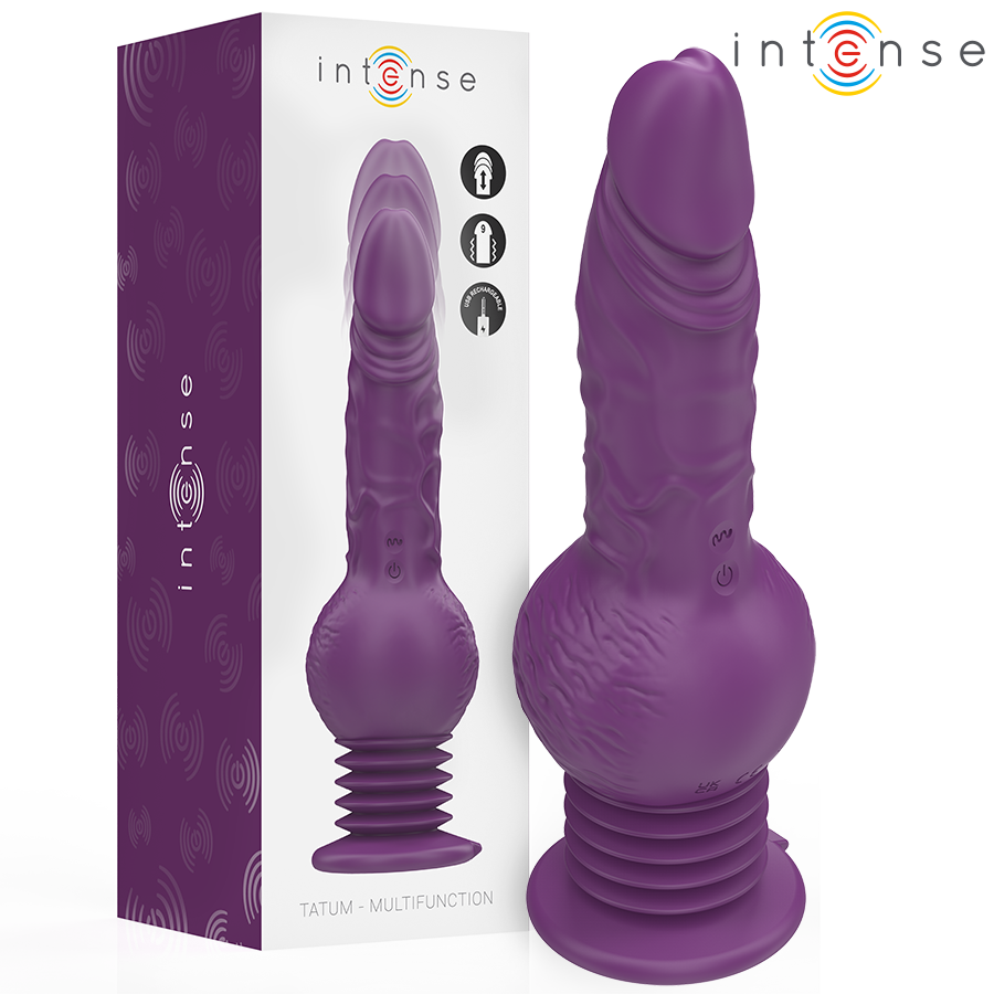INTENSE - TATUM VIBRADOR MULTIFUNCIÓN CON VIBRACIÓN UP AND DOWN 24 CM MORADO - JUGUETES BIENESTAR - El Arte del Placer