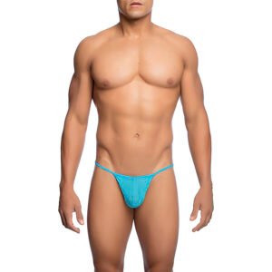 MOB – TANGA CON FORMA DE T AQUA TALLA - Lencería Hombre - El Arte del Placer