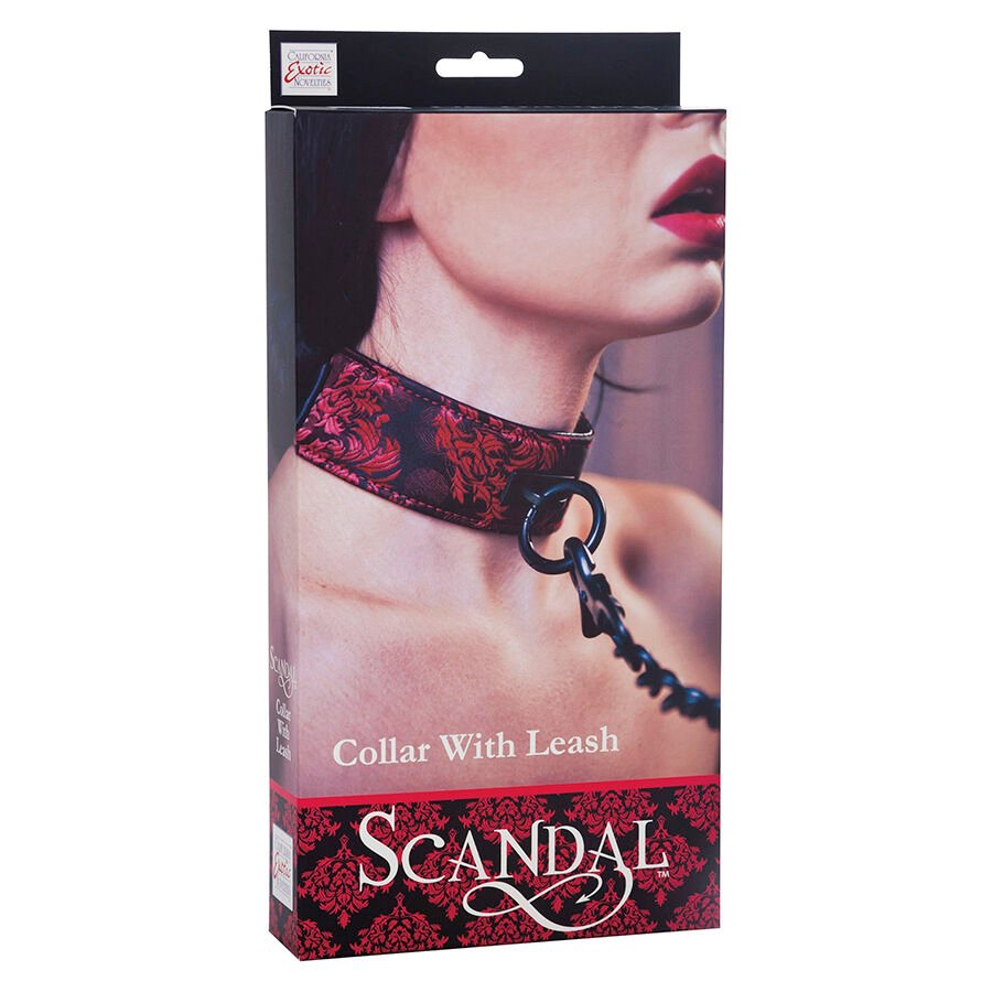 CALEXOTICS - SCANDAL COLLAR CON CORREA NEGRA - BDSM & BONDAGE - El Arte del Placer