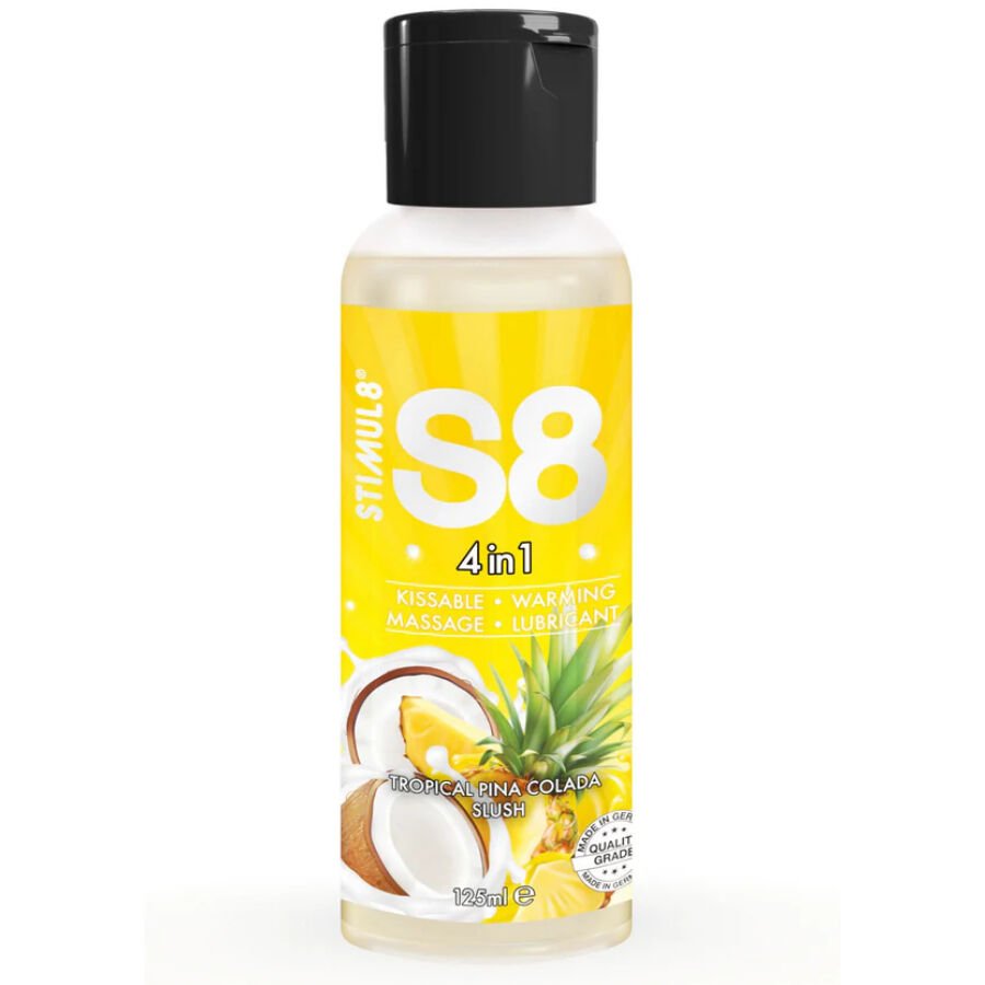 STIMUL8 - S8 4 EN 1 LUBRICANTE POSTRE PIÑA COLADA 125 ML - Con deliciosos Sabores - El Arte del Placer