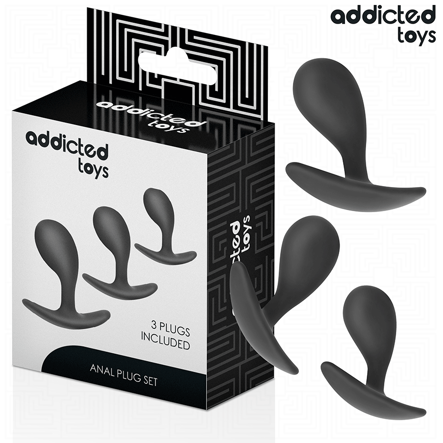 ADDICTED TOYS - SET DE 3 PLUG ANAL SILICONA MODELO 3 - Anal - El Arte del Placer