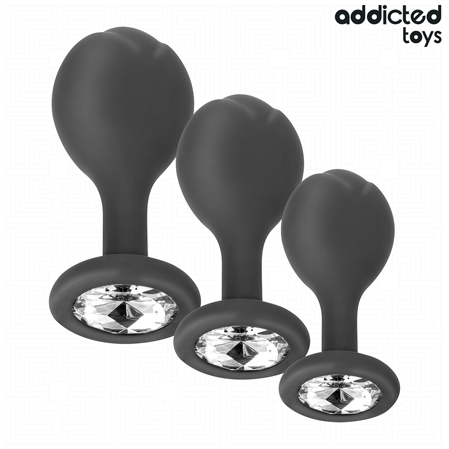 ADDICTED TOYS - SET DE 3 PLUG SILICONA ANAL CON JOYA - Anal - El Arte del Placer