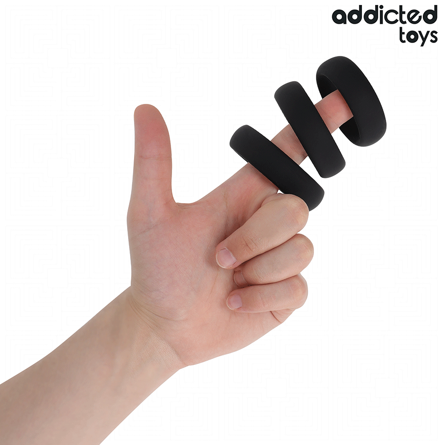 ADDICTED TOYS - SET DE ANILLOS SILICONA PLANOS - Anal - El Arte del Placer