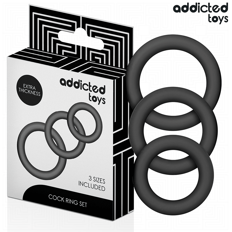 ADDICTED TOYS - SET DE ANILLOS SILICONA MODELO 1 - Accesorios para el pene - El Arte del Placer