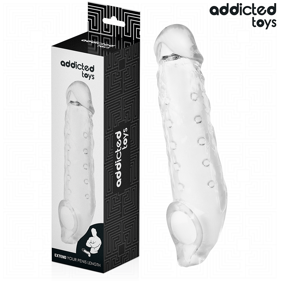 ADDICTED TOYS - FUNDAS PARA EL PENE TRANSPARENTE TALLA M 27 CM - Accesorios para el pene - El Arte del Placer