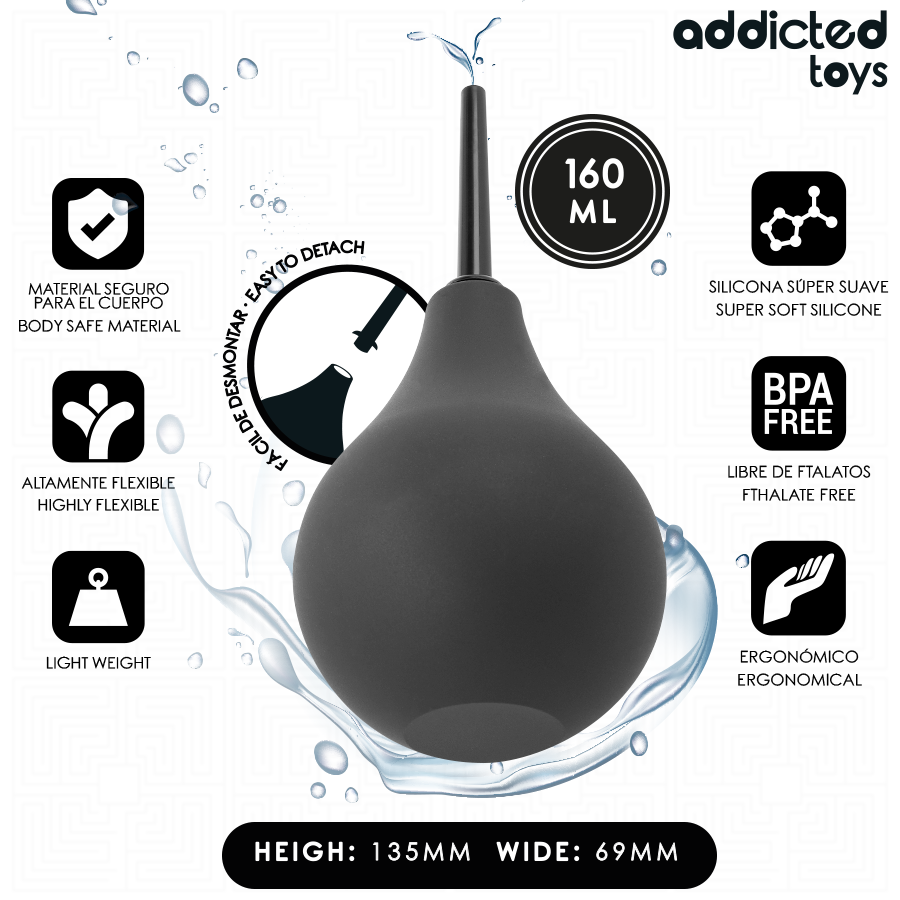 ADDICTED TOYS - LIMPIADOR ANAL DE VIAJE TALLA M 160 ML - Anal - El Arte del Placer