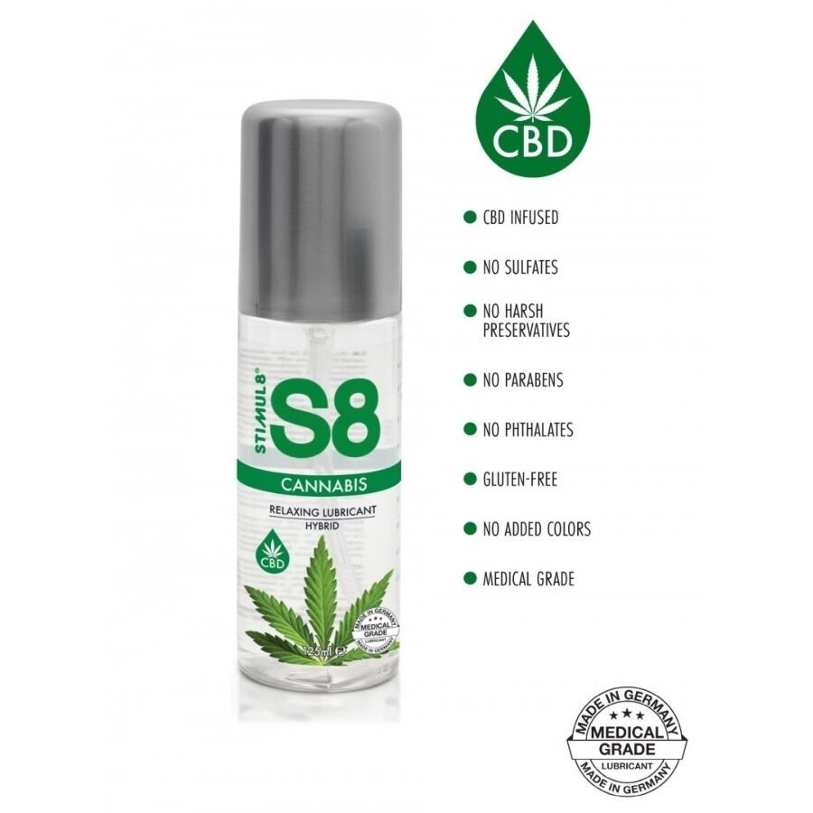 STIMUL8 - S8 LUBRICANTE HÍBRIDO CANNABIS 125 ML - DROGUERÍA - El Arte del Placer