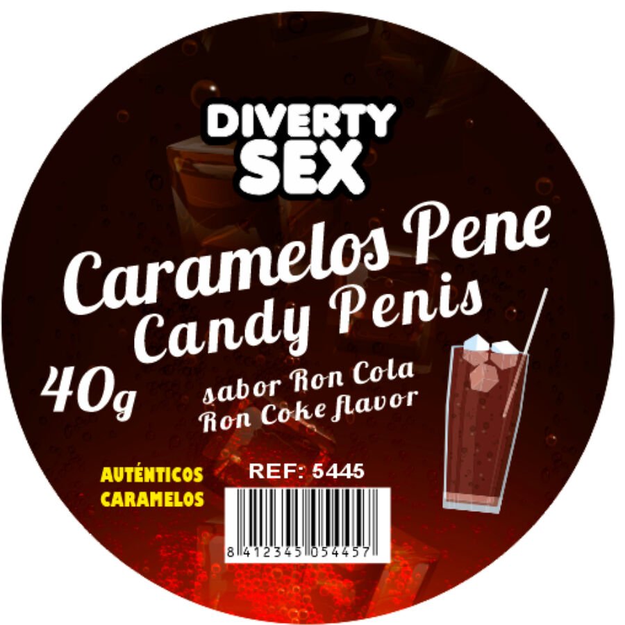DIABLO PICANTE - 20 CARAMELOS CON FORMA DE PENE CON SABOR RON COLA - Artículos divertidos - El Arte del Placer