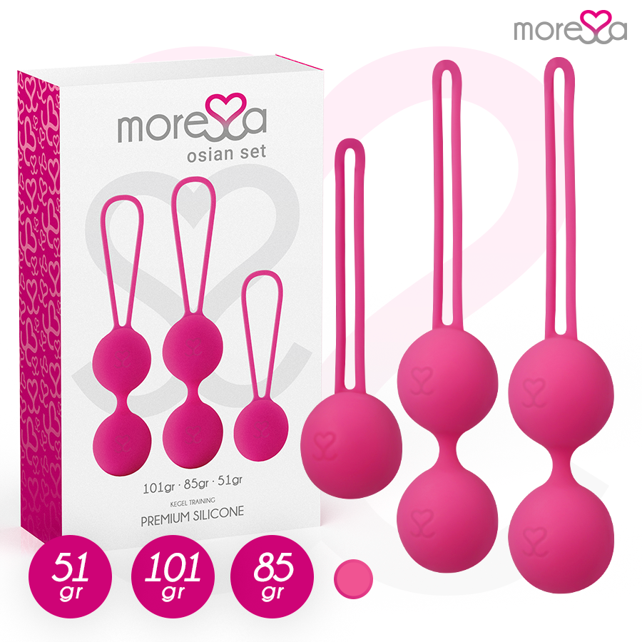 MORESSA - OSIAN SET PREMIUM SILICONA ROSA (Osian One - 51 g | Osian Two - 101 g | Osian Three 85 g) - Bolas Chinas - El…