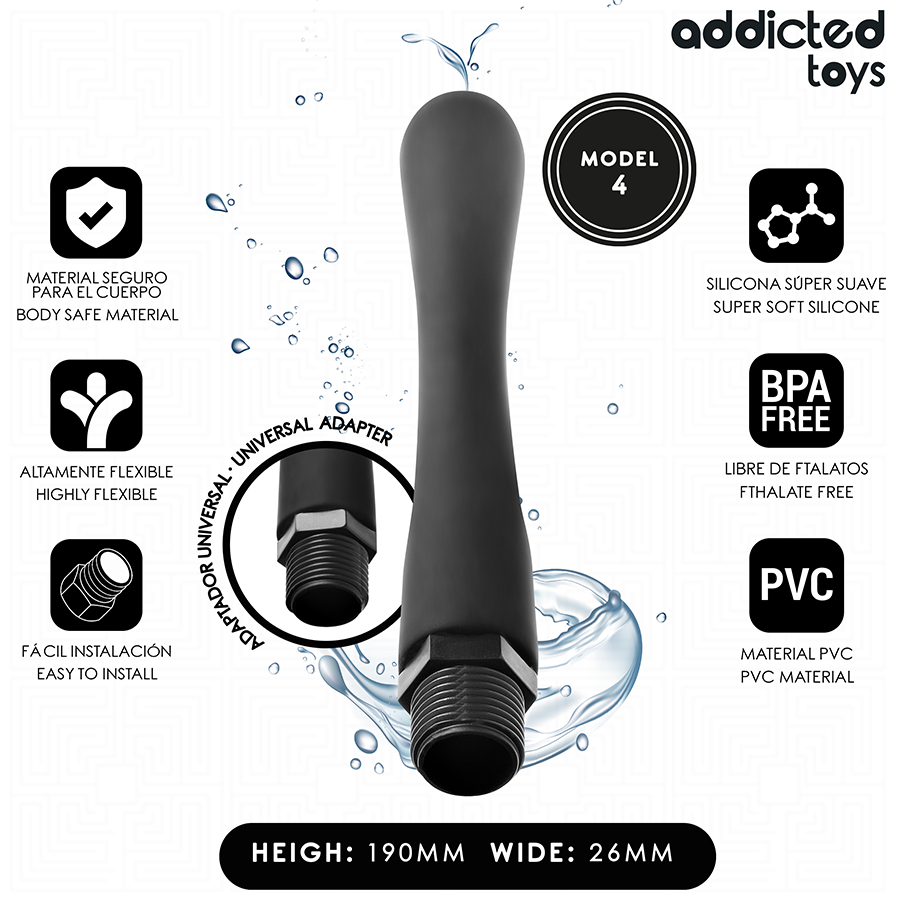 ADDICTED TOYS - LIMPIADOR ANAL CON ADAPTADOR UNIVERSAL MODELO 4 - Anal - El Arte del Placer