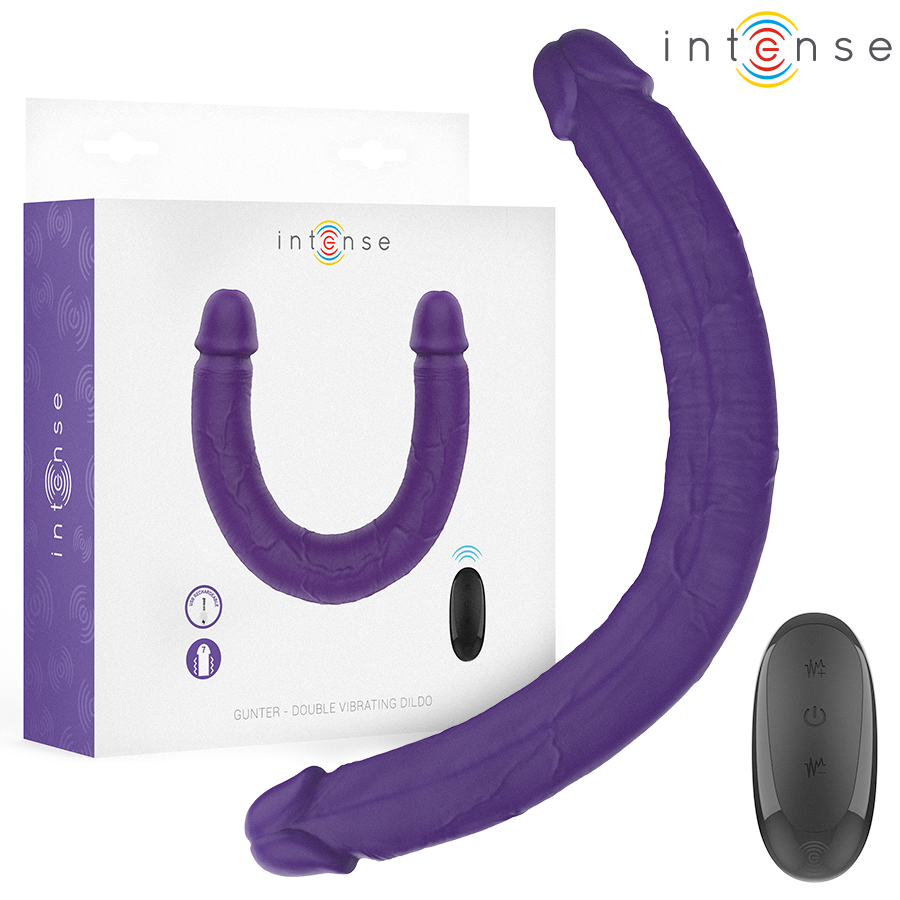 INTENSE - GUNTER DILDO DOBLE VIBRADOR 40 CM MORADO CONTROL REMOTO - Dildos sin Vibración - El Arte del Placer