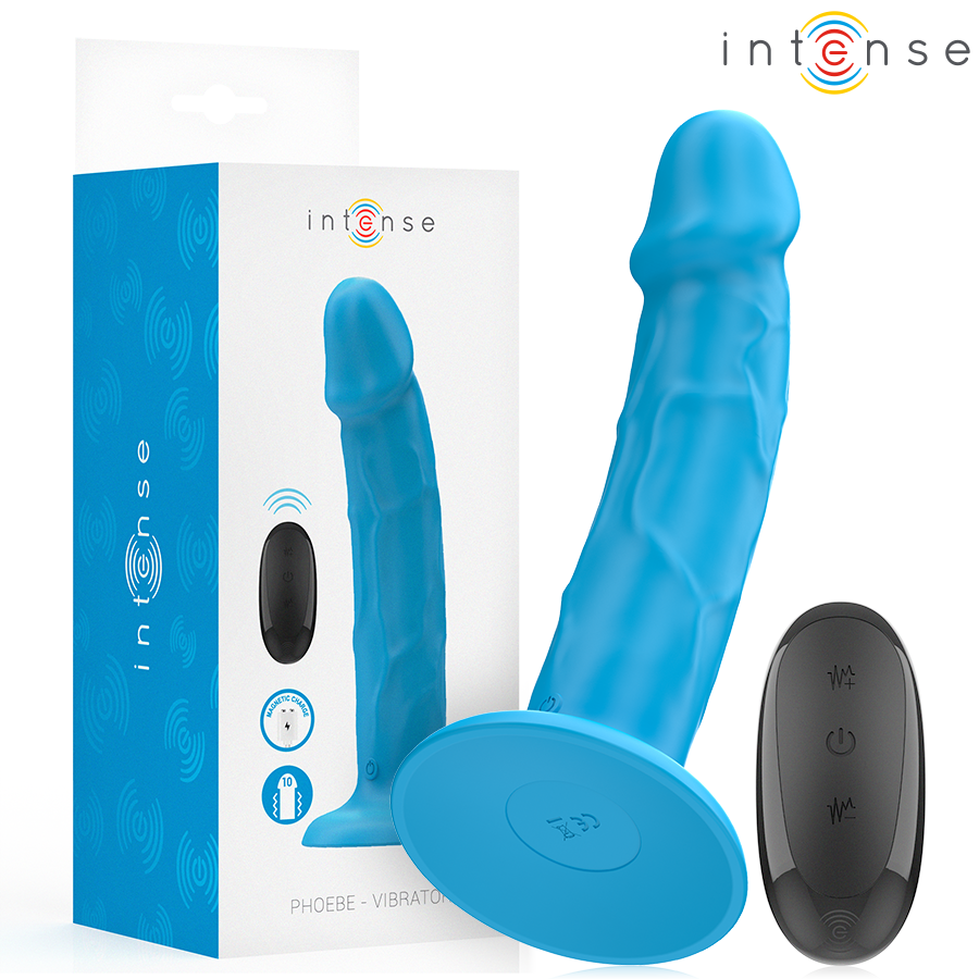 INTENSE - PHOEBE VIBRADOR REALÍSTICO 10 VIBRACIONES AZUL CONTROL REMOTO - JUGUETES BIENESTAR - El Arte del Placer