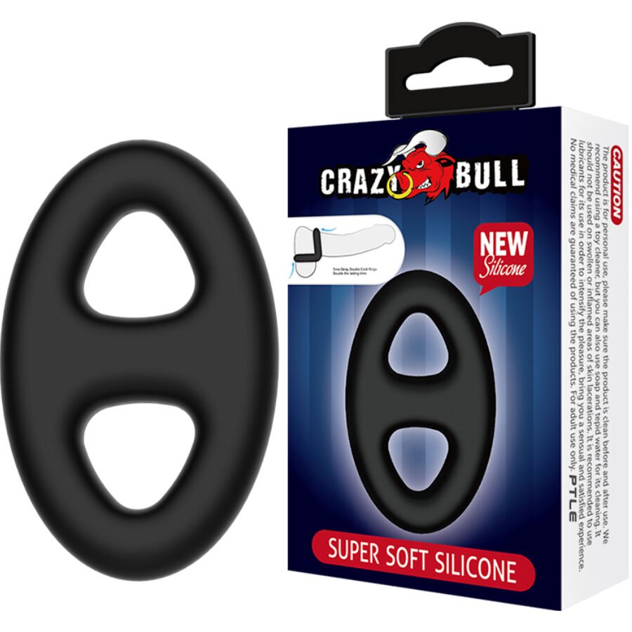 CRAZY BULL - ANILLO DOBLE SILICONA OVALADO - Accesorios para el pene - El Arte del Placer