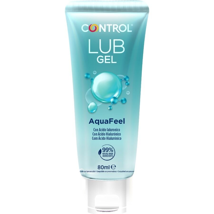 CONTROL - AQUAFEEL LUBRICANTE CON ÁCIDO HIALURÓNICO 80 ML - Base Agua - El Arte del Placer