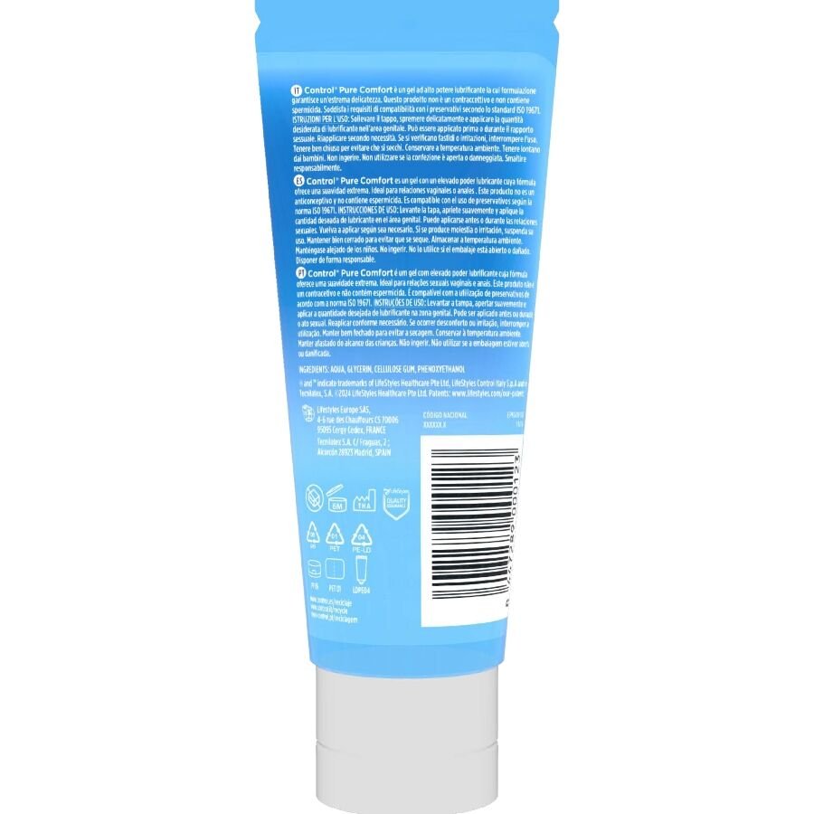 CONTROL - PURE COMFORT LUBRICANTE HIDRATACIÓN INTENSA 80 ML - Base Agua - El Arte del Placer