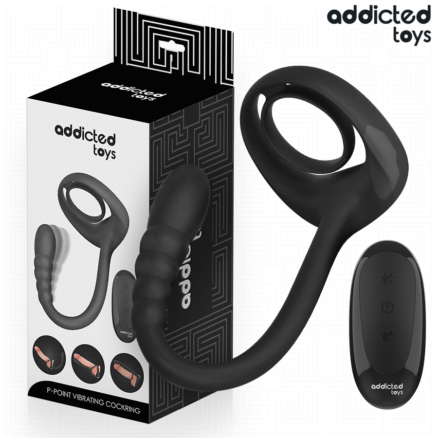 ADDICTED TOYS - ANILLO PENE VIBRADOR PUNTO·P CONTROL REMOTO - Accesorios para el pene - El Arte del Placer