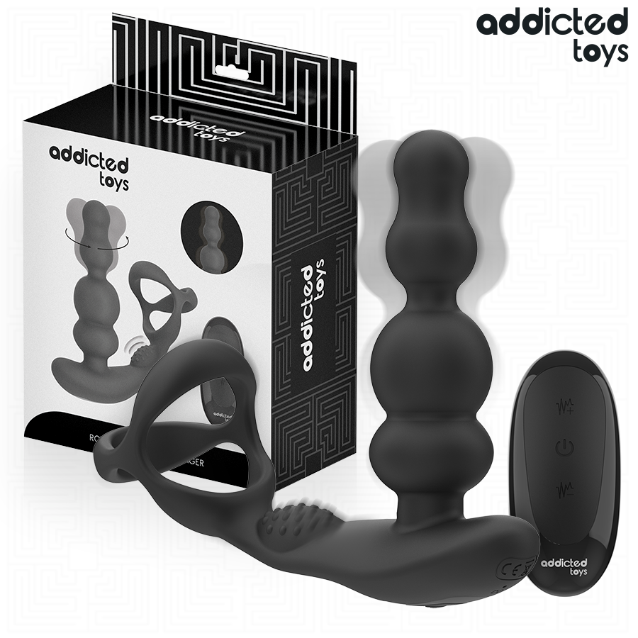ADDICTED TOYS - MASAJEADOR PROSTÁTICO ROTATORIO CONTROL REMOTO - Anal - El Arte del Placer