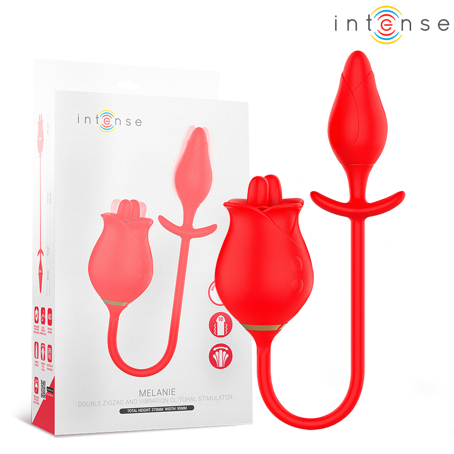 INTENSE - MELANIE DOBLE ESTIMULADOR CLÍTORIS CON LENGUA ZIGZAG - Estimuladores - El Arte del Placer