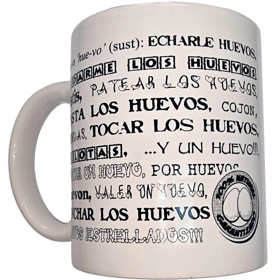 DIABLO PICANTE - TAZA BLANCA DE SINÓNIMOS HUEVOS 370 ML - Artículos divertidos - El Arte del Placer