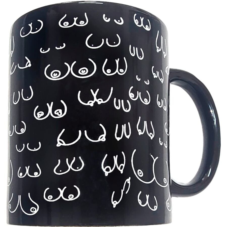 DIABLO PICANTE - TAZA NEGRA TETAS 370 ML - Artículos divertidos - El Arte del Placer
