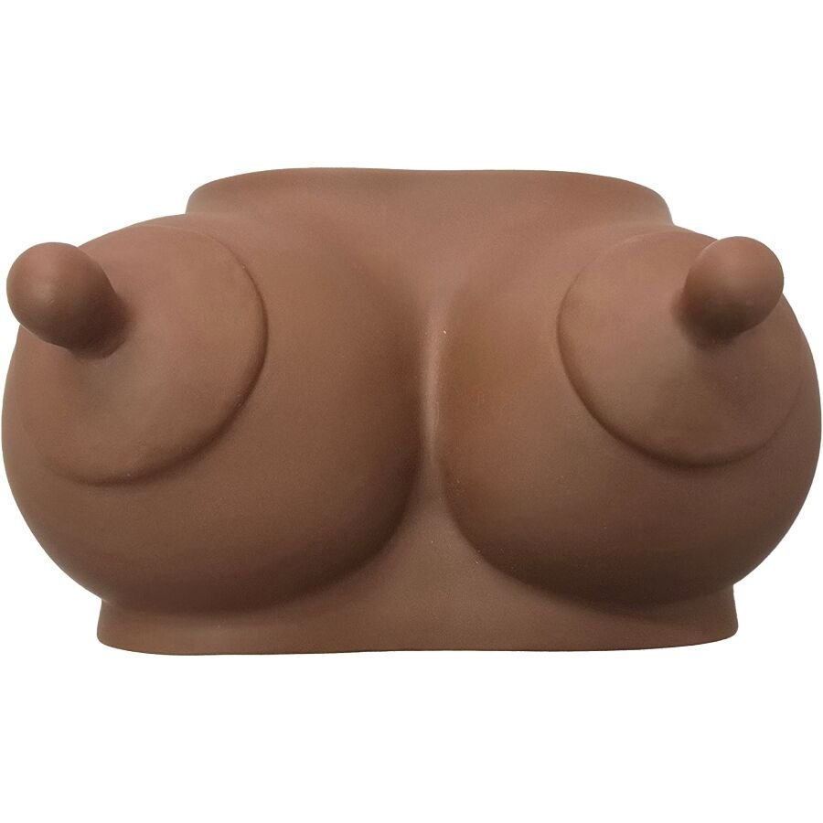 DIABLO PICANTE - HUCHA FORMA DE TETAS TONO OSCURO - Artículos divertidos - El Arte del Placer